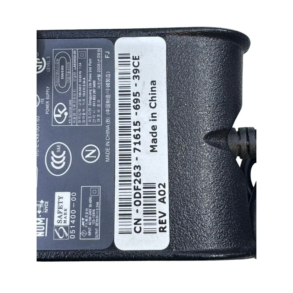 Dell 65W AC Adapter LA65NS0-00 19.5V‎ 3.34A Laptop Power Supply DF263